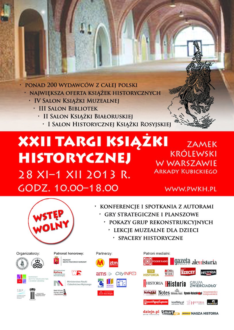 Wstęp na Targi Książki Historyczne i wszystkie imprezy jest bezpłatny /Porozumienie Wydawców Książki Historycznej /INTERIA.PL
