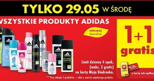 Wszystkie produkty Adidas 1+1 gratis! /Biedronka /INTERIA.PL