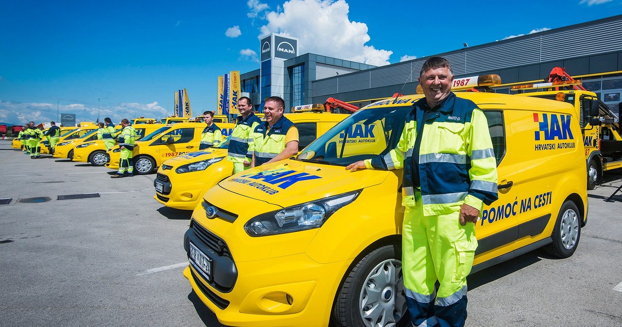 Wszystkie samochody pomocy drogowej firm zrzeszonych w HAK mają żółty kolor i oznaczenia. / Fot. hak.hr /