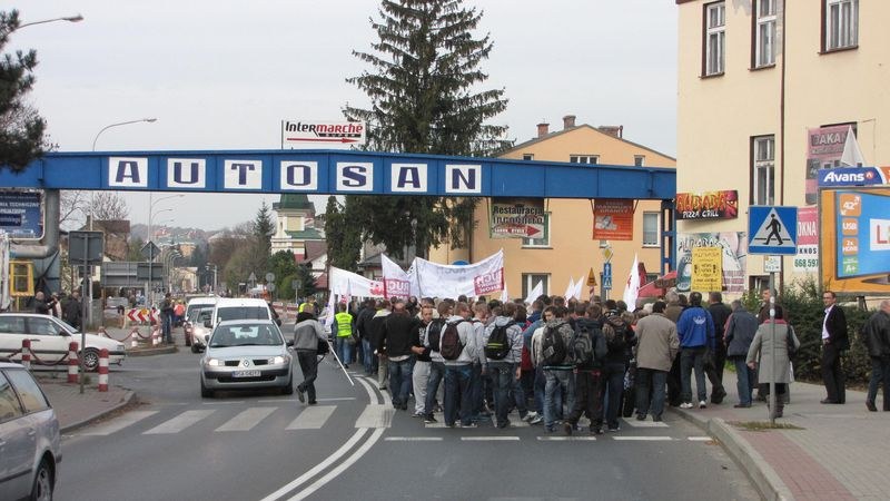 Wtorkowy protest pracowników Autosanu /Józef Polewka /RMF FM
