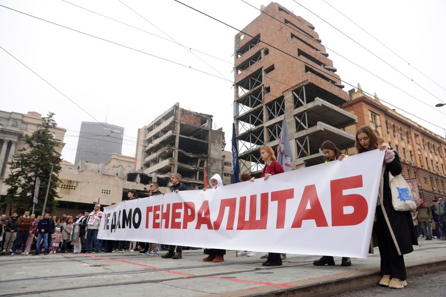 Wtorkowy protest w Belgradzie /	ANDREJ CUKIC /PAP/EPA