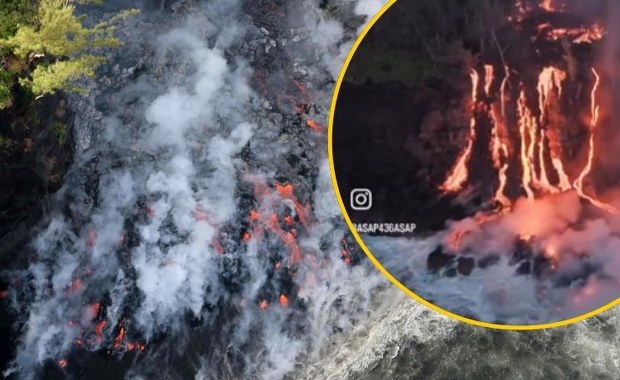 Wulkaniczna lawa spotkała się z wodami oceanu. Czegoś takiego nie było od lat