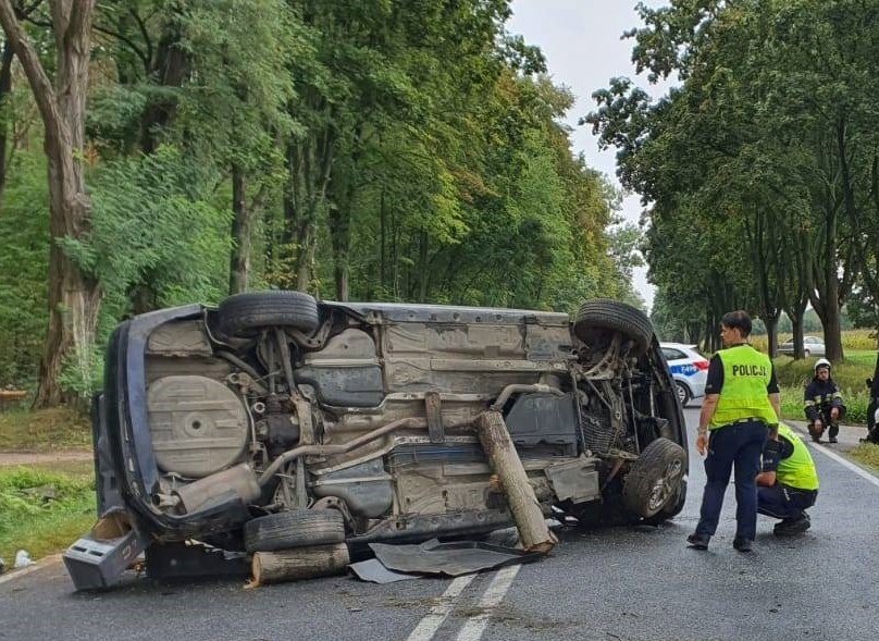 Wyapdek na drodze krajowej 42 /KWP Łódź /Policja