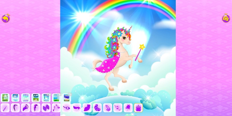 Wybór tła stylizacji gry Click.pl Unicorn Dress Up /Click.pl