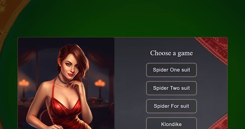 Wybór trybu gry online za darmo Pasjans Solitaire Spider and Klondike /Click.pl