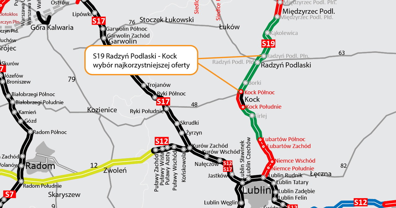 Wybrano firmę, która wybuduje drogę S19 między Kockiem a Radzyniem Podlaskim /GDDKiA