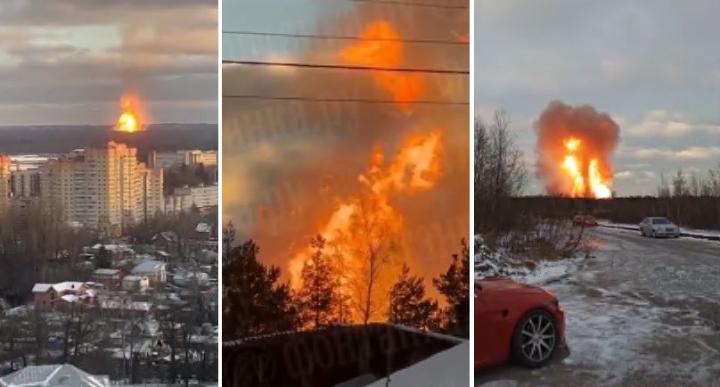 Wybuch gazociągu pod Petersburgiem /screen /materiał zewnętrzny