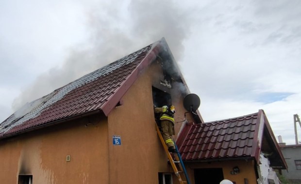 Wybuch gazu i pożar domu koło Olsztyna