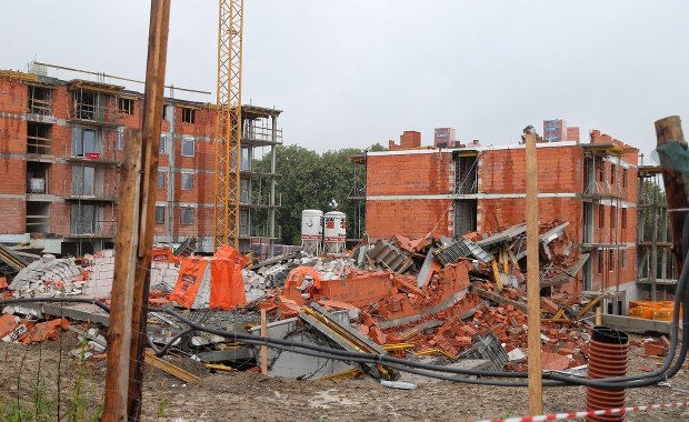 Wybuch na budowie bloku w Bielsku-Białej zarejestrowała kamera 