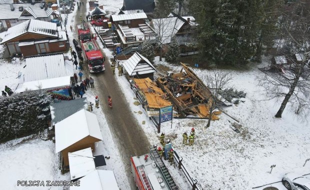 Wybuch na Gubałówce. Zniszczona została wypożyczalna nart