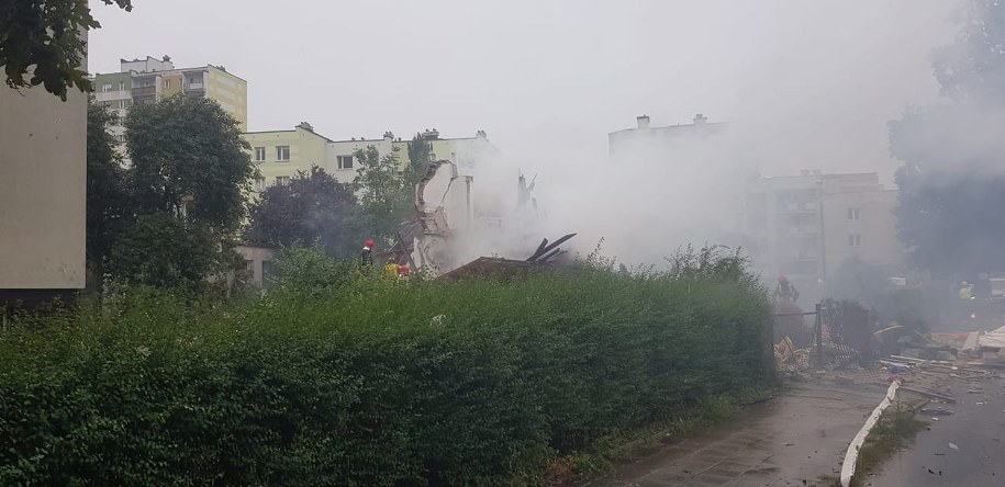 Wybuch w domu jednorodzinnym, fot. Fot. Arkadiusz Piętak /KM PSP Toruń /Facebook