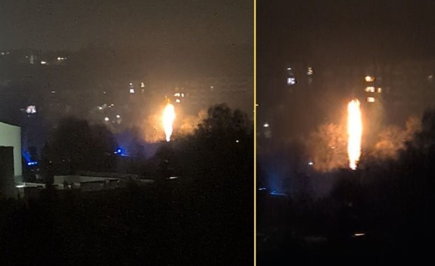 Wyciek gazu w Krakowie. Słup ognia miał 20 metrów