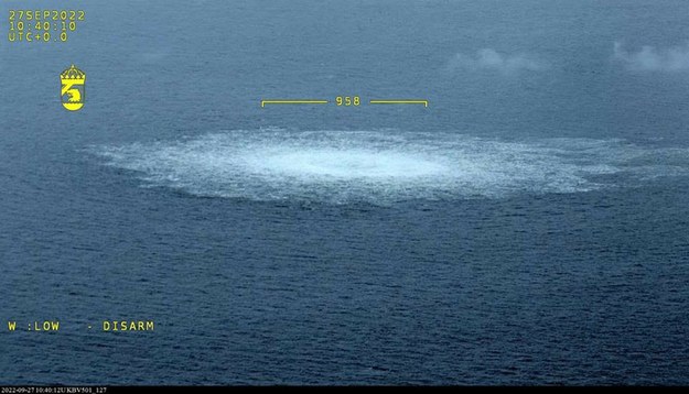 Wycieki gazu z Nord Stream. Zdjęcie zrobione przez szwedzką marynarkę wojenną /HANDOUT/AFP/East News /PAP/EPA