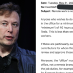 Wyciekł mail Elona Muska do pracowników: rezygnujesz z pracy zdalnej w Tesli albo... tracisz pracę
