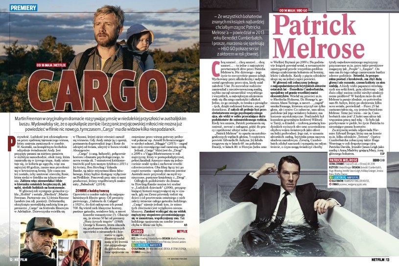 Wyczekiwane premiery: "Cargo" z Martinem Freemanem i "Patrick Melrose" z Benedictem Cumberbatchem /materiały prasowe