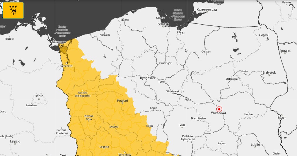 Wydano alerty IMGW pierwszego stopnia dla południowo-zachodniej części kraju /IMGW /