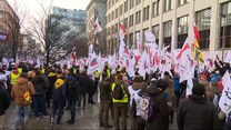 ''Wydarzenia'': Protest górników i energetyków w Warszawie. Nie chcą szybszego zamknięcia elektrowni węglowych