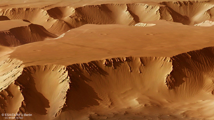 Wygenerowany komputerowo obraz rejonu Noctis Labyrinthus na Marsie /materiały prasowe