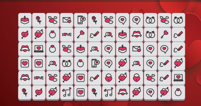 Wygląd gry online za darmo Valentine Mahjong /Click.pl