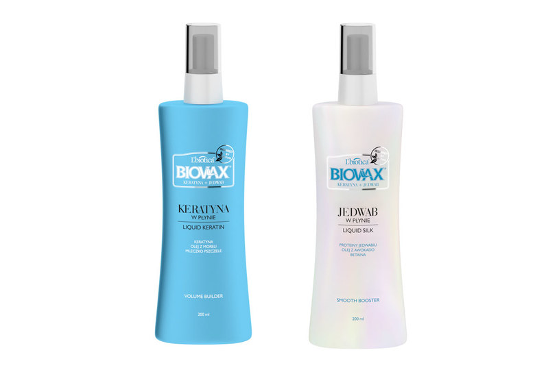 Wygładzające spraye do włosów BIOVAX Keratyna + Jedwab /materiały prasowe