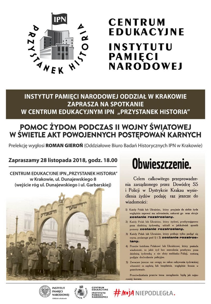Wykład o pomocy Żydom podczas II wojny światowej – Kraków, 28 listopada /IPN