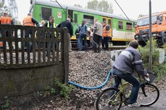 Wykolejenie pociągu w Pruszkowie