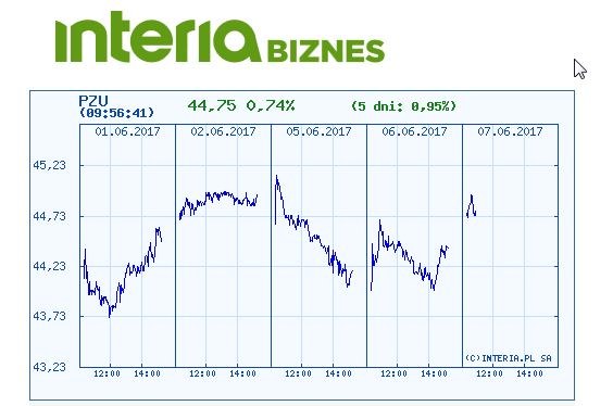 Wykres kursu akcji PZU w ostatnich pięciu dniach /INTERIA.PL