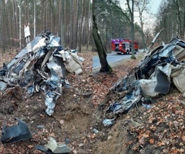 Wyleciał z drogi i rozbił się o drzewa. Wygląd jak po wybuchu bomby