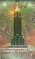 Wyobrażenie Empire State Building, metalowa tablica przy wejściu do budynku /Encyklopedia Internautica
