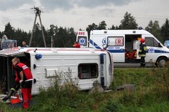 Wypadek ambulansu w Nowym Targu, zginął ratownik