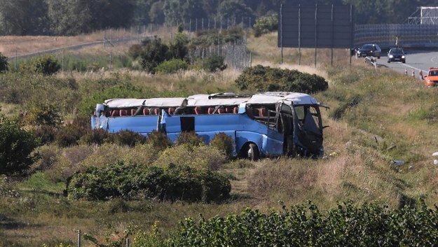 Wypadek autobusu /Marcin Gadomski /PAP