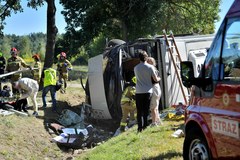 Wypadek autokaru na Mazowszu