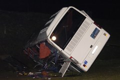 Wypadek autokaru na obwodnicy Słupska