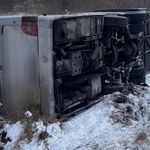 Wypadek autokaru turystycznego w Bieszczadach