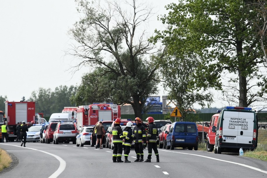 Wypadek autokaru w Konstantynowie /Tytus Żmijewski /PAP