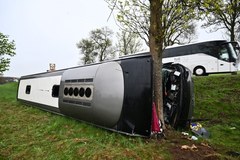 Wypadek białoruskiego autobusu w miejscowości Polaki