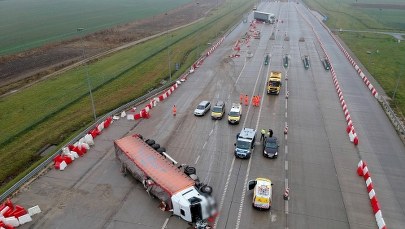 Wypadek ciężarówki na A4. Za kierownicą pijany Ukrainiec