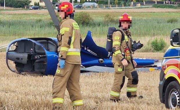 Wypadek helikoptera na Mazowszu. Dwie osoby w szpitalu