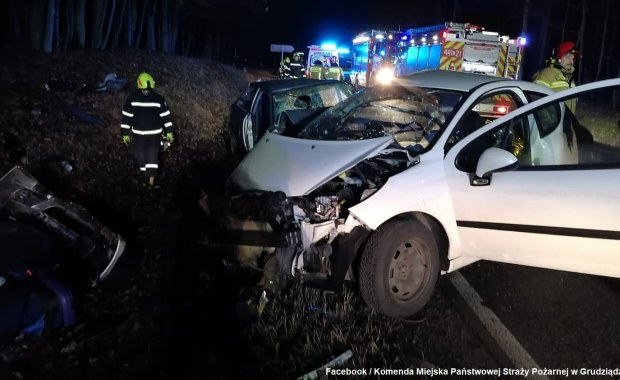 Wypadek koło Grudziądza. Cztery osoby ranne