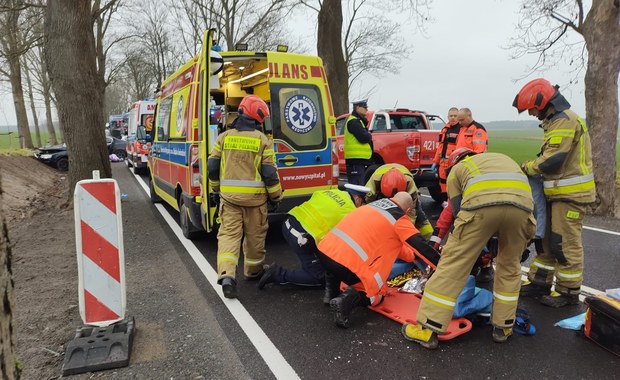 Wypadek koło Świebodzina. Dziewięć osób rannych, w tym dzieci