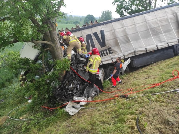 Wypadek na DK 16 koło Ostródy /Gorąca Linia RMF FM