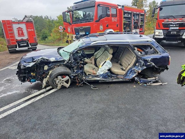 Wypadek na drodze krajowej nr 53 /Policja Warmińsko-Mazurska /Policja