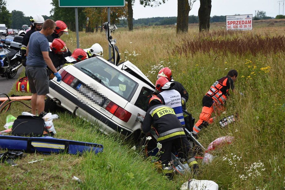 Wypadek na drodze za Kamieniem Pomorskim /Andrzej Ukraiński/Kamienskie.info /