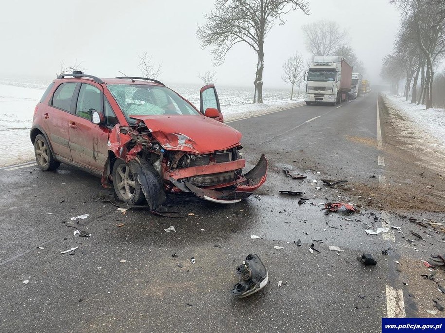 Wypadek na dw 545 /warmińsko-mazurska policja /