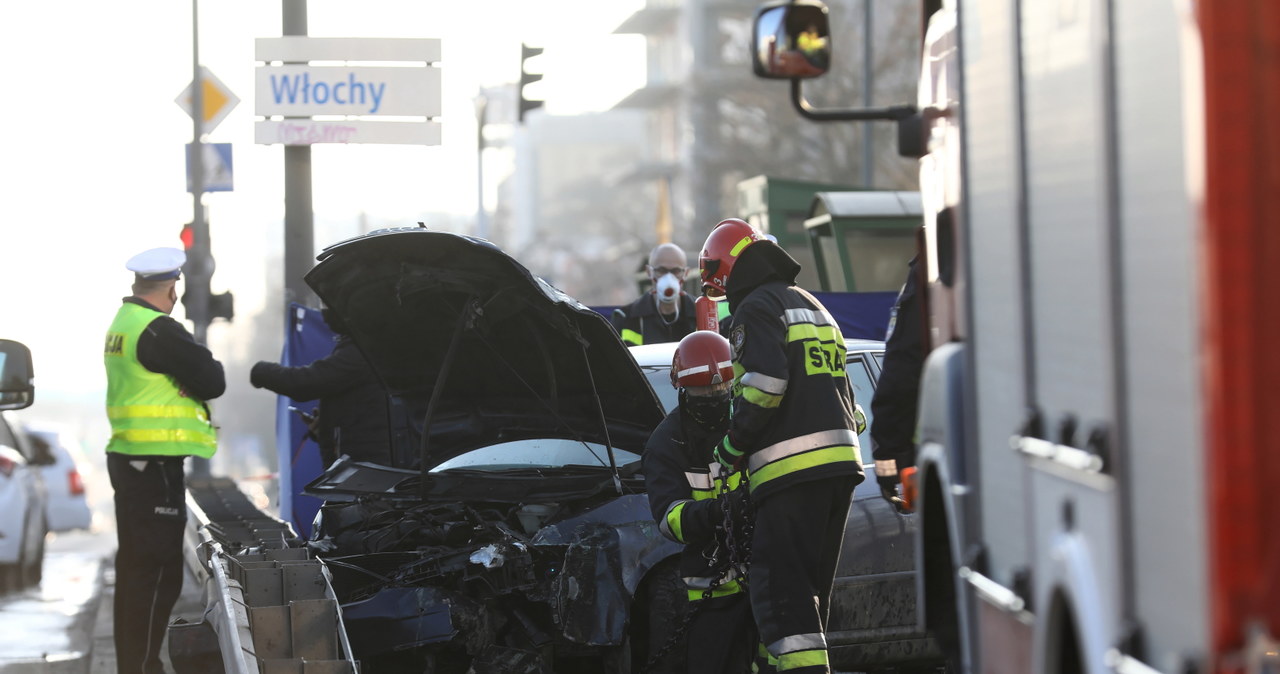 Wypadek na Grójeckiej /Rafał Guz /PAP