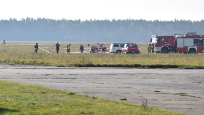 Wypadek na lotnisku w Kamieniu Śląskim. Samolot spadł tuż po oderwaniu się od ziemi
