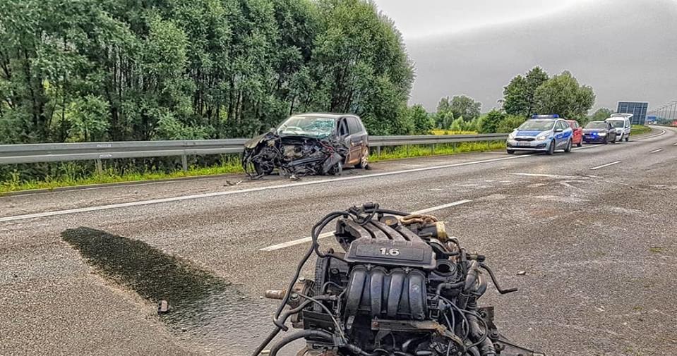 Wypadek na obwodnicy Krakowa; fot. Komisariat Autostradowy Policji w Krakowie /Policja