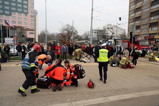 Wypadek na placu Rodła /Marcin Bielecki /PAP