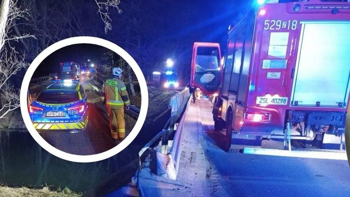 Wypadek na Pomorzu. Samochód wpadł do rzeki, nie żyje mężczyzna