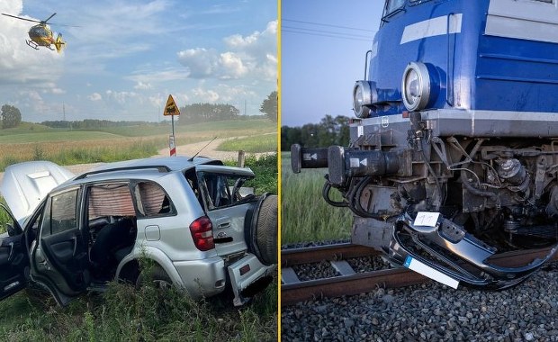 Wypadek na przejeździe kolejowym w Wołyńcach. Wstrząsające nagranie